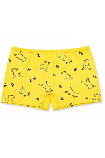 Likralı Kız Çocuk Desenli Boxer 3lü Paket