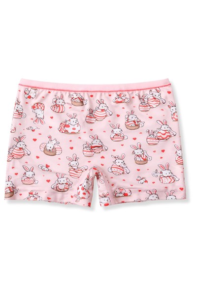 Likralı Kız Çocuk Desenli Boxer 3lü Paket