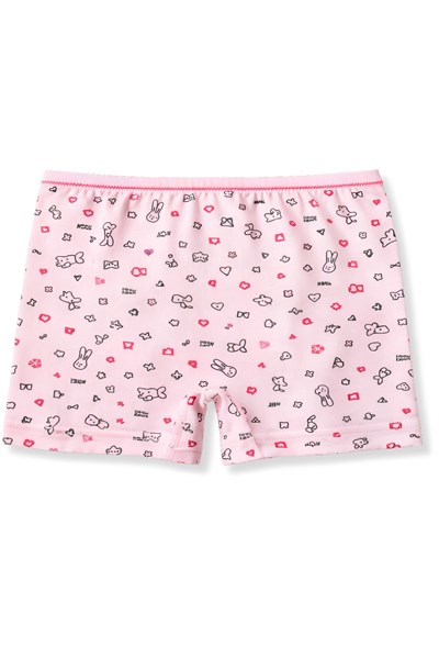 Likralı Kız Çocuk Desenli Boxer 3lü Paket
