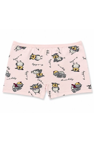 Likralı Kız Çocuk Desenli Boxer 3lü Paket