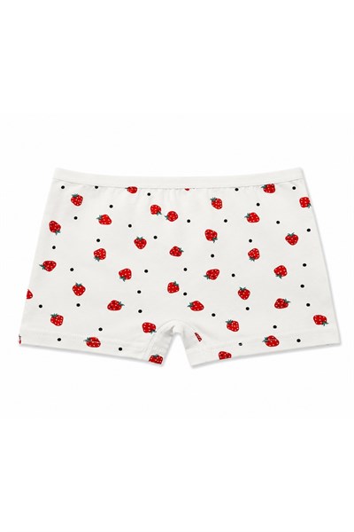 Likralı Kız Çocuk Desenli Boxer 3lü Paket