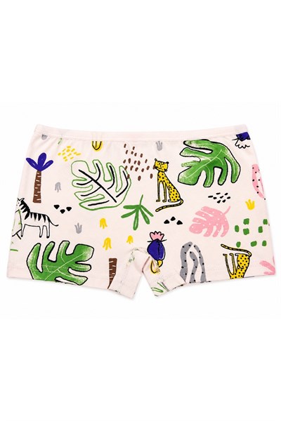 Likralı Kız Çocuk Desenli Boxer 3lü Paket