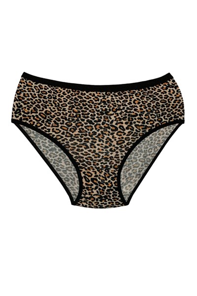 Likralı Leopar Desen Bato Kadın Yüksek Bel Külot 6lı Paket