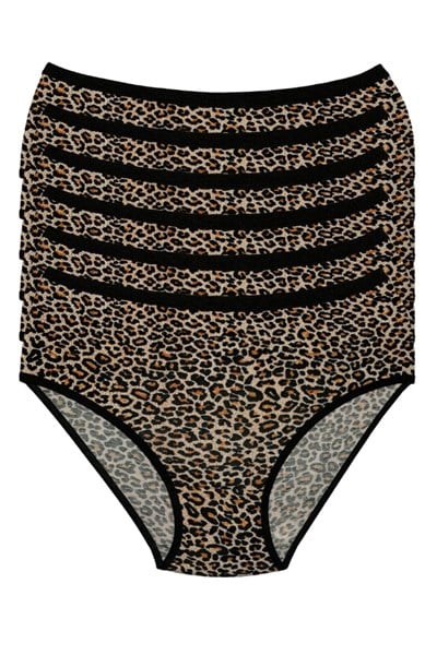 Likralı Leopar Desen Bato Kadın Yüksek Bel Külot 6lı Paket