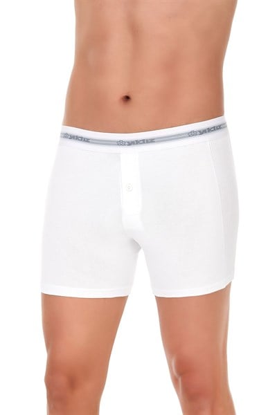 Likralı Uzun Erkek Boxer Beyaz 3lü Paket
