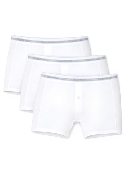Likralı Uzun Erkek Boxer Beyaz 3lü Paket