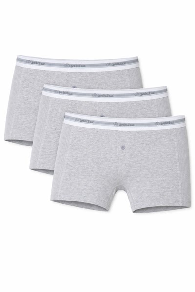 Likralı Uzun Erkek Boxer Gri 3lü Paket