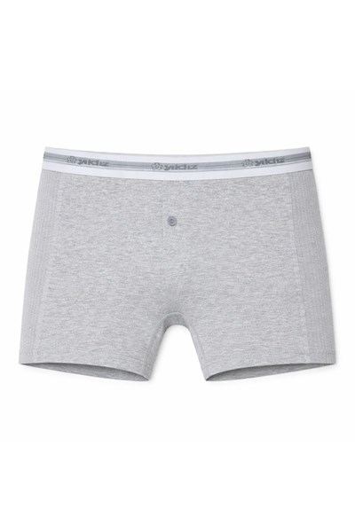 Likralı Uzun Erkek Boxer Gri 3lü Paket