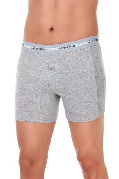 Likralı Uzun Erkek Boxer Gri 3lü Paket