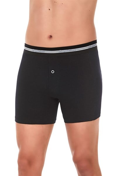 Likralı Uzun Erkek Boxer Siyah 3lü Paket