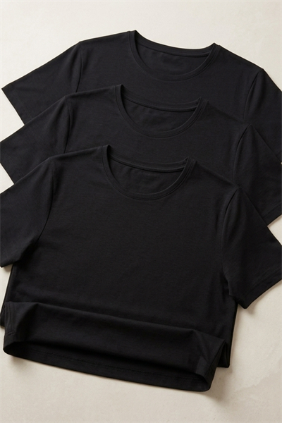 Modal Bisiklet Yaka Erkek T-Shirt Siyah