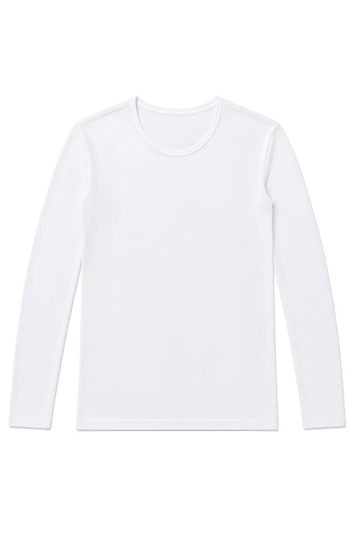 Modal Bisiklet Yaka Uzun Kol Erkek T-Shirt Beyaz