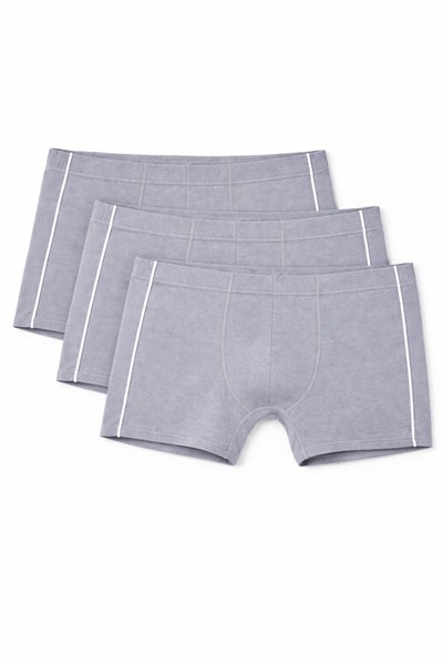 Modal Biyeli Erkek Boxer Gri 3lü Paket
