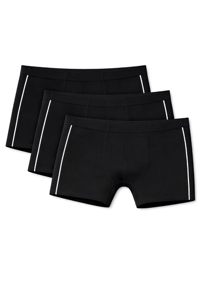 Modal Biyeli Erkek Boxer Siyah 3lü Paket