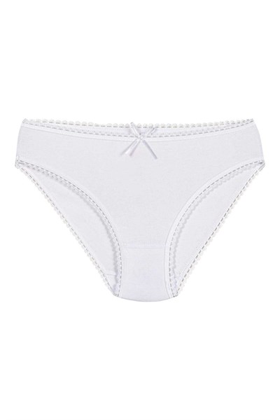 Modal Dantelli Bikini Kadın Külot Beyaz 6lı Paket