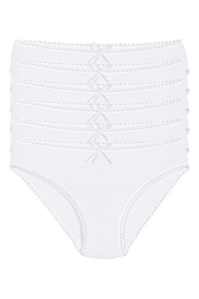 Modal Dantelli Bikini Kadın Külot Beyaz 6lı Paket