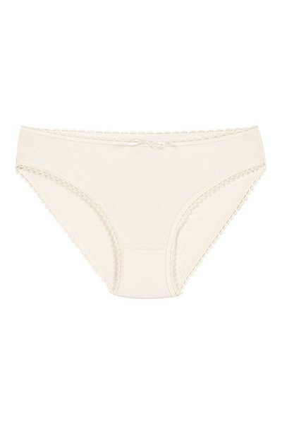 Modal Dantelli Bikini Kadın Külot Ekru 6lı Paket