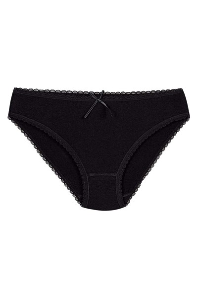 Modal Dantelli Bikini Kadın Külot Siyah 6lı Paket