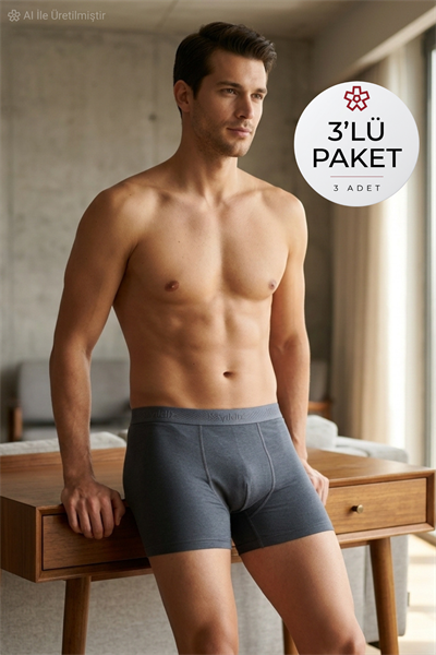 Modal Erkek Boxer Füme 3lü Paket
