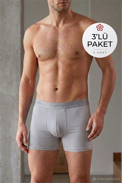 Modal Erkek Boxer Gri 3lü Paket