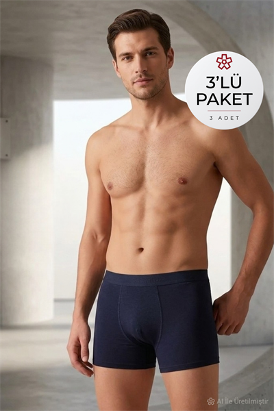 Modal Erkek Boxer Lacivert 3lü Paket