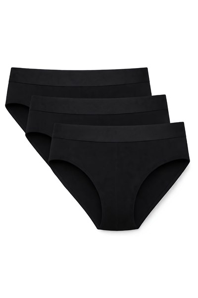 Modal Kemerli Erkek Slip Siyah 3lü Paket