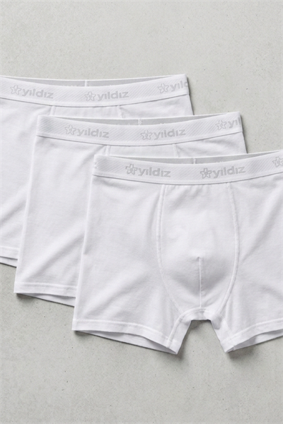 Modal Erkek Boxer Beyaz 3lü Paket
