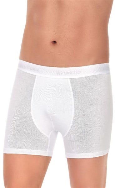 Modal Likralı Erkek Boxer Beyaz 3lü Paket