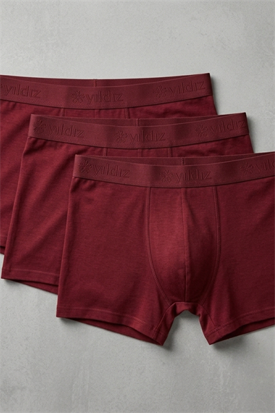 Modal Erkek Boxer Bordo 3lü Paket