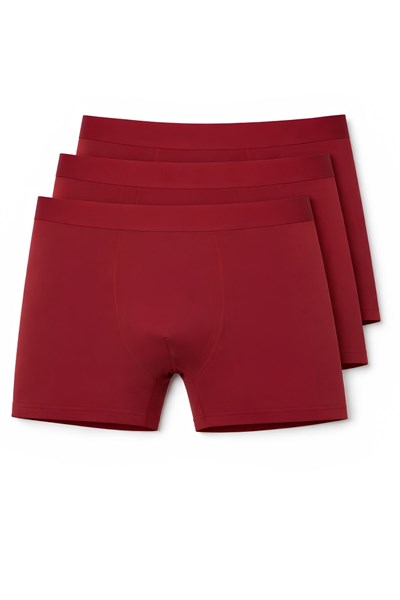 Modal Likralı Erkek Boxer Bordo 3lü Paket