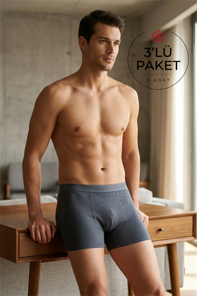 Modal Erkek Boxer Füme 3lü Paket