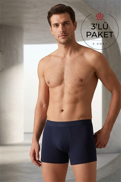 Modal Erkek Boxer Lacivert 3lü Paket