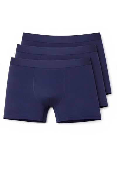 Modal Likralı Erkek Boxer Lacivert 3lü Paket