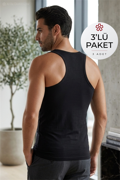 Modal Sporcu Erkek Atlet Siyah 3'lü Paket