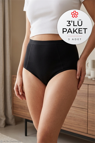 Modal Toparlayıcı Kadın Külot Siyah 3lü Paket