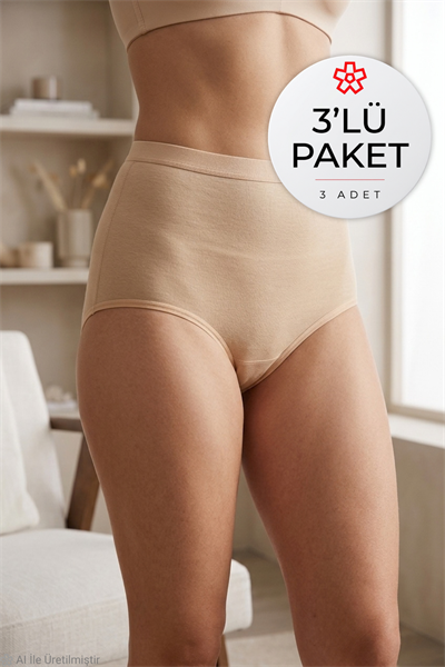 Modal Toparlayıcı Kadın Külot Ten 3lü Paket