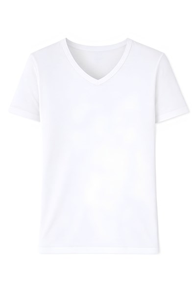 Modal V Yaka Erkek T-Shirt Beyaz