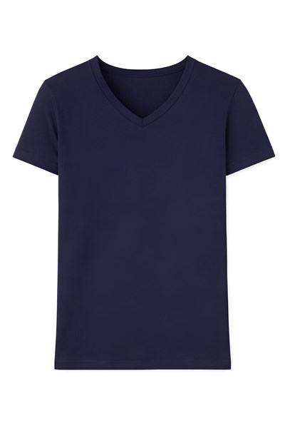 Modal V Yaka Erkek T-Shirt Lacivert