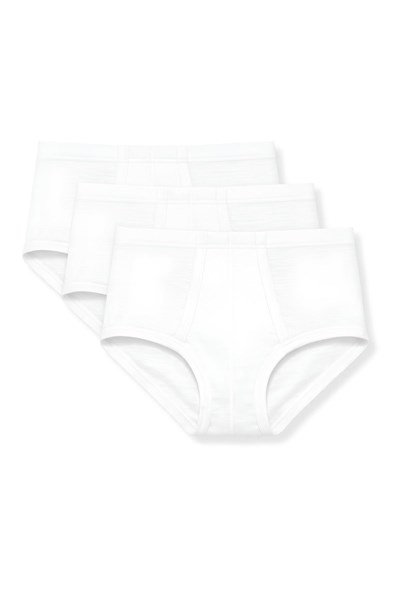 Ribana Bantlı Erkek Slip Beyaz %100 Pamuk 3lü Paket