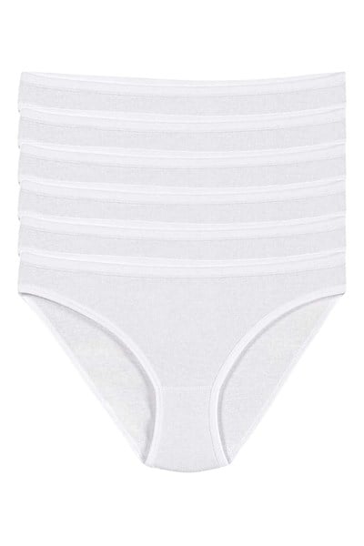 Ribana Kadın Bikini Külot Beyaz %100 Pamuk 6lı Paket