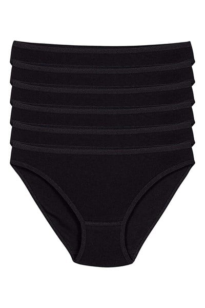 Ribana Kadın Bikini Külot Siyah %100 Pamuk 6lı Paket
