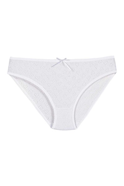 Ribana Kalpli Kadın Bikini Külot Beyaz %100 Pamuk 6lı Paket