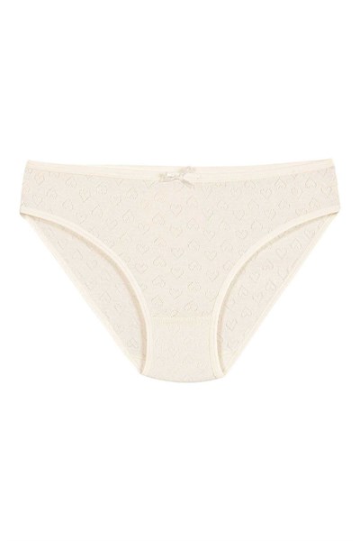 Ribana Kalpli Kadın Bikini Külot Ekru %100 Pamuk 6lı Paket