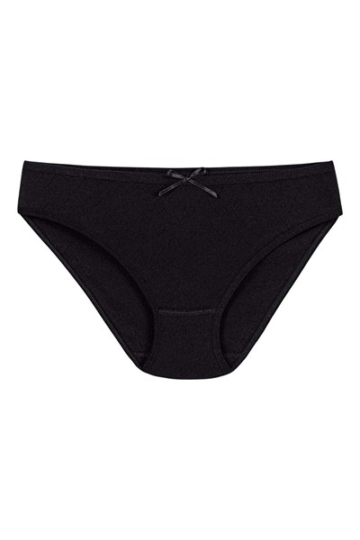 Ribana Kalpli Kadın Bikini Külot Siyah %100 Pamuk 6lı Paket