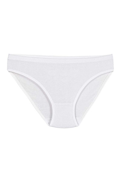 Ribana Kemerli Bikini Kadın Külot Beyaz %100 Pamuk 6lı Paket