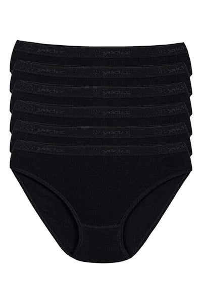 Ribana Kemerli Bikini Kadın Külot Siyah %100 Pamuk 6lı Paket