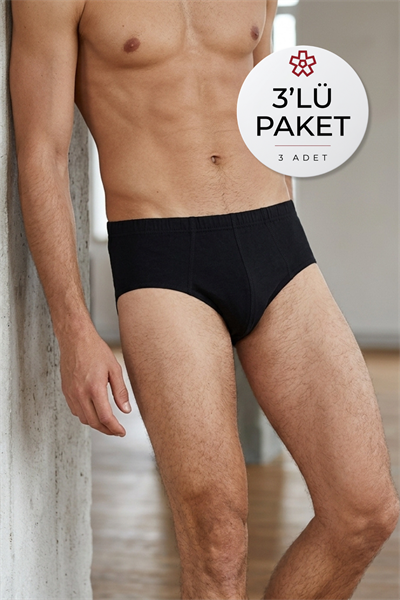 Süper İnce Erkek Slip Siyah 3lü Paket