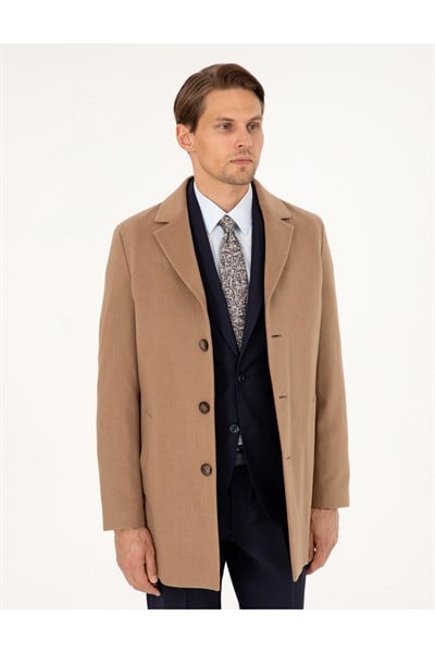 Camel Ex. Slim Fit Kaşe Kaban 50291017-VR015