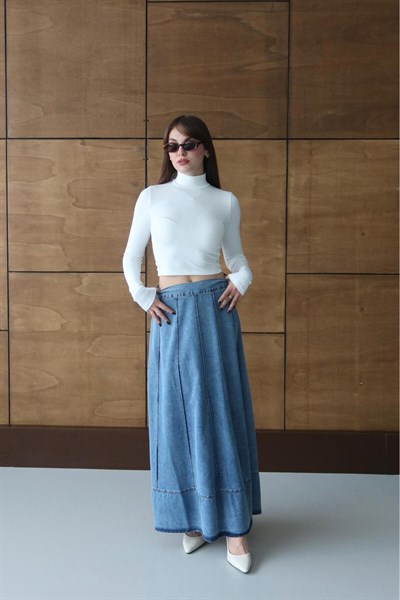 ULTRA SOFT YARIM BALIKÇI YAKA UZUN KOLLU CROP
