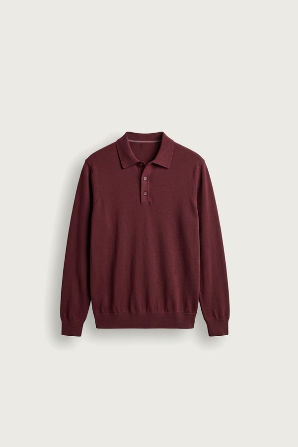Bordo düğmeli triko polo